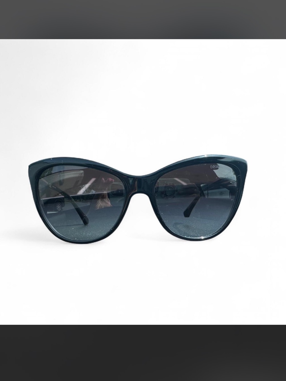 Emporio Armani Black Gradient Oversized cat eye Women's Sunglasses